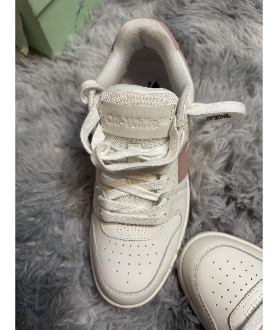 OFF-WHITE Белые кожаные кроссовки, фото 3