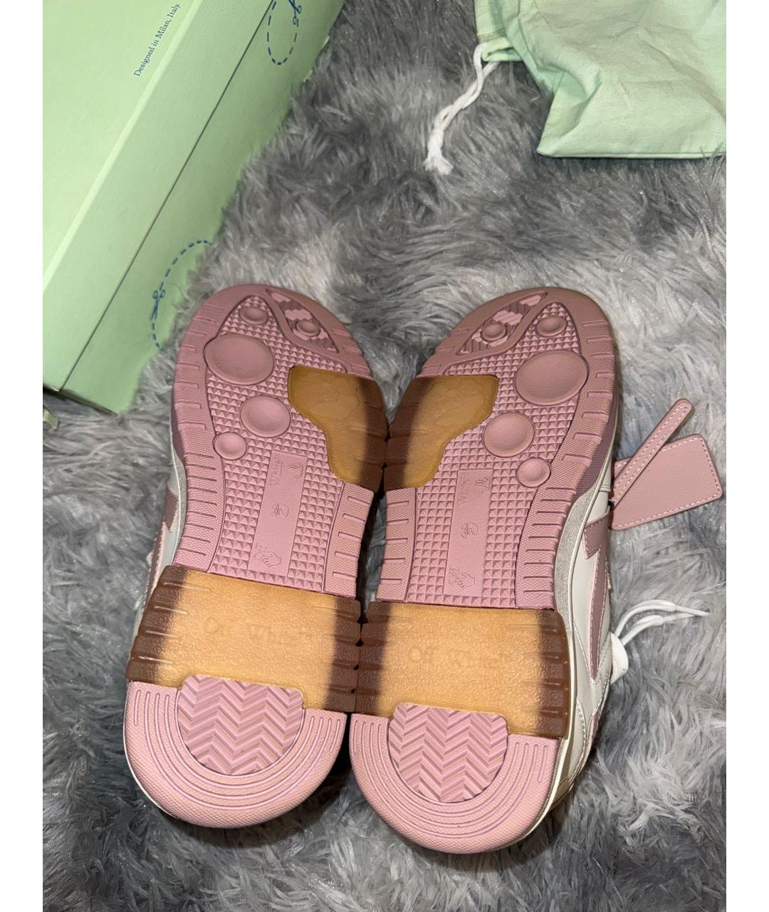 OFF-WHITE Белые кожаные кроссовки, фото 5