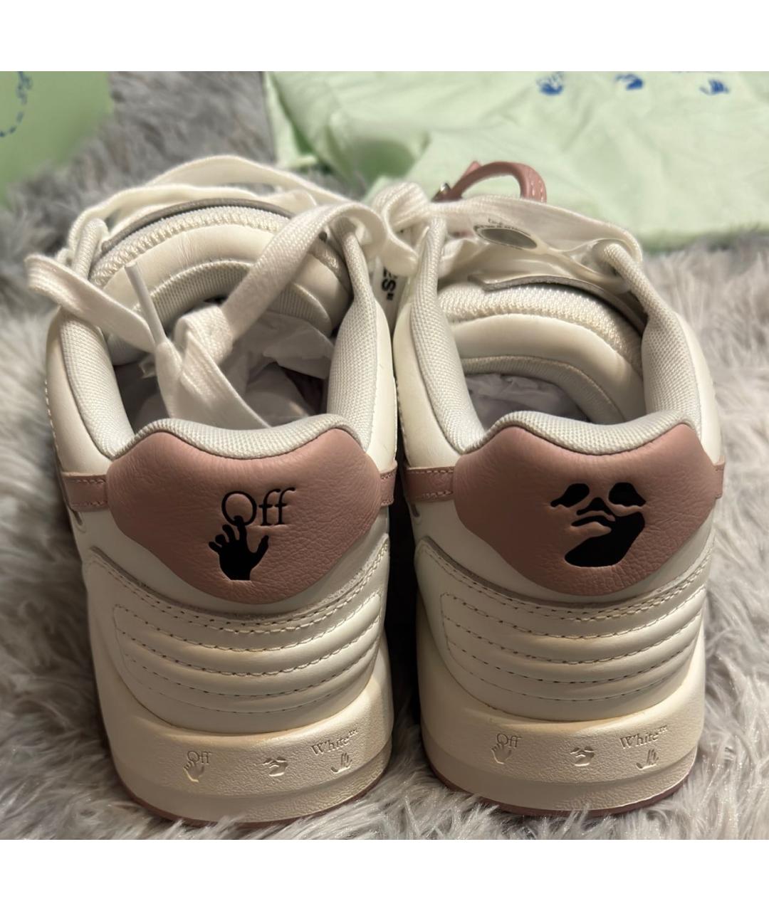 OFF-WHITE Белые кожаные кроссовки, фото 4