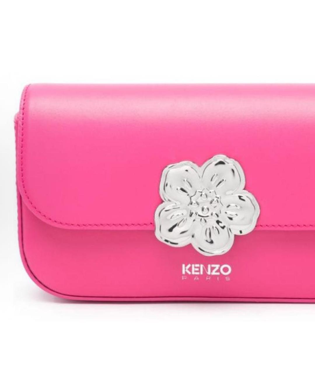 KENZO Розовая кожаная сумка через плечо, фото 3