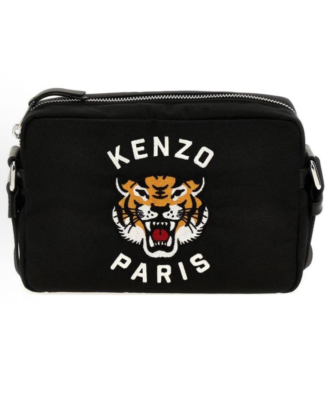 KENZO Черная тканевая сумка на плечо, фото 6
