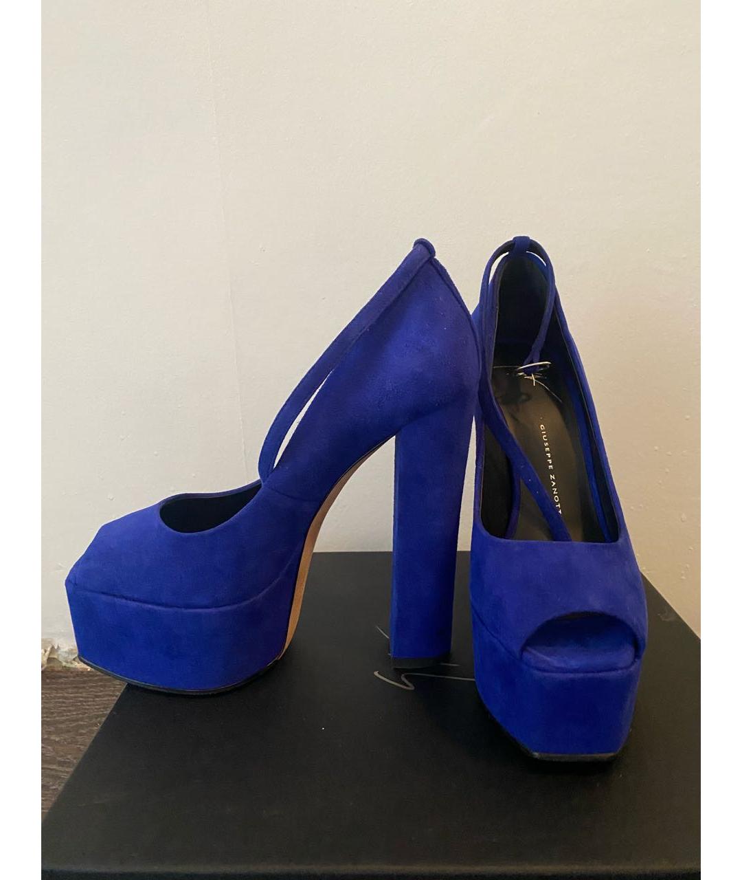 GIUSEPPE ZANOTTI DESIGN Синие замшевые туфли, фото 6