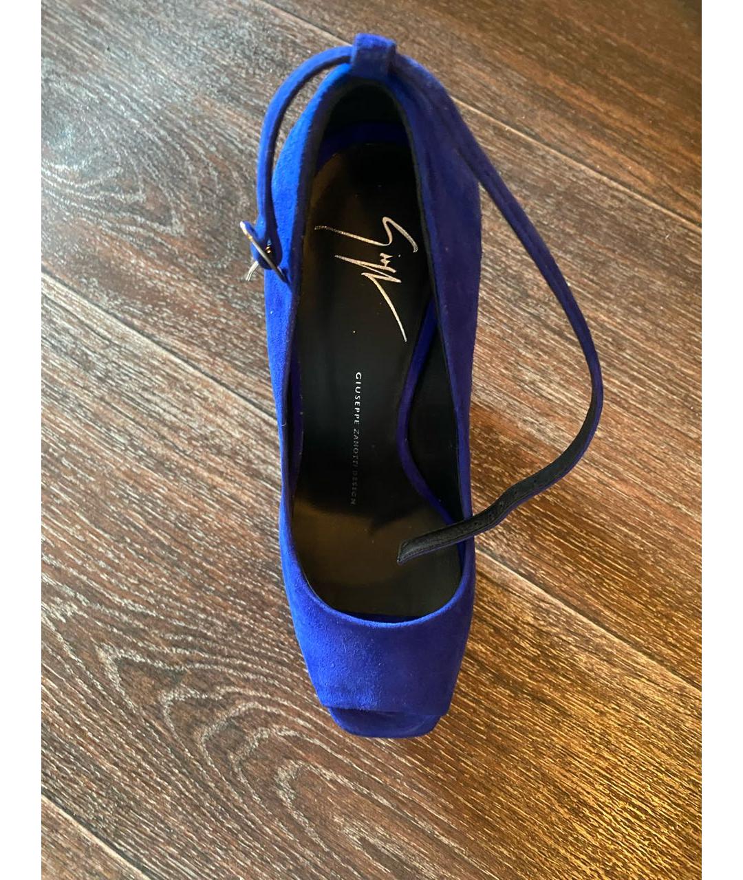 GIUSEPPE ZANOTTI DESIGN Синие замшевые туфли, фото 5