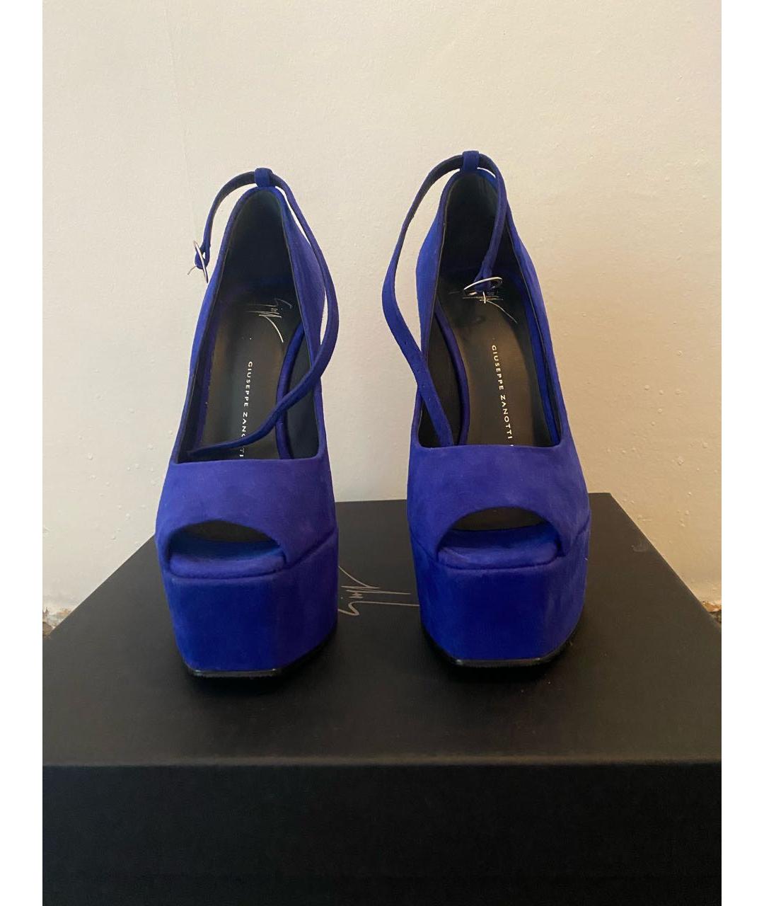 GIUSEPPE ZANOTTI DESIGN Синие замшевые туфли, фото 2