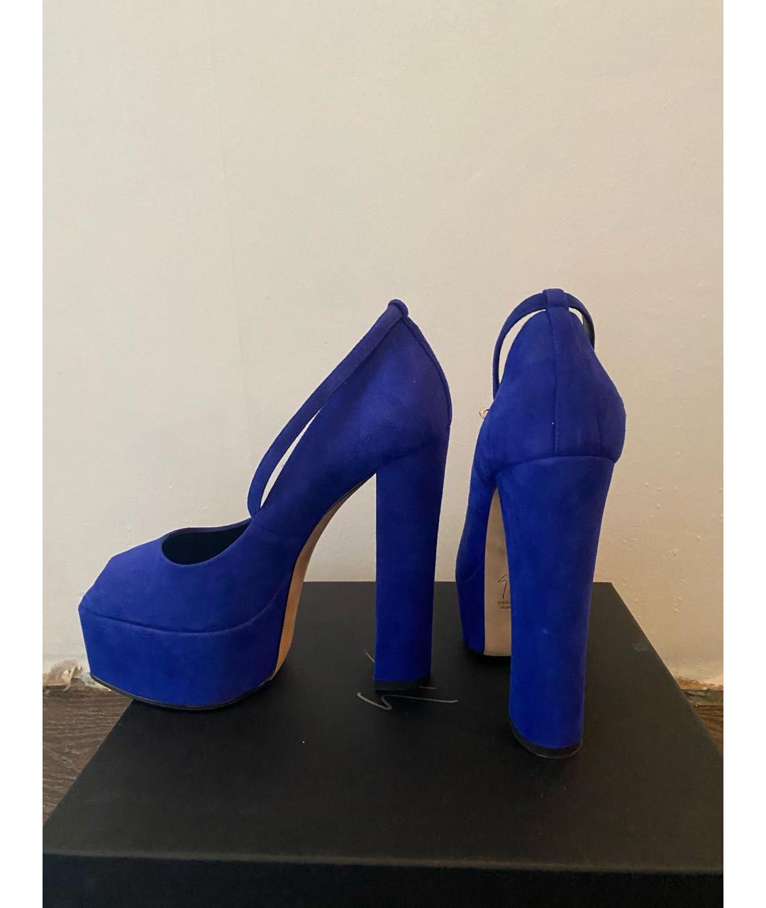 GIUSEPPE ZANOTTI DESIGN Синие замшевые туфли, фото 3