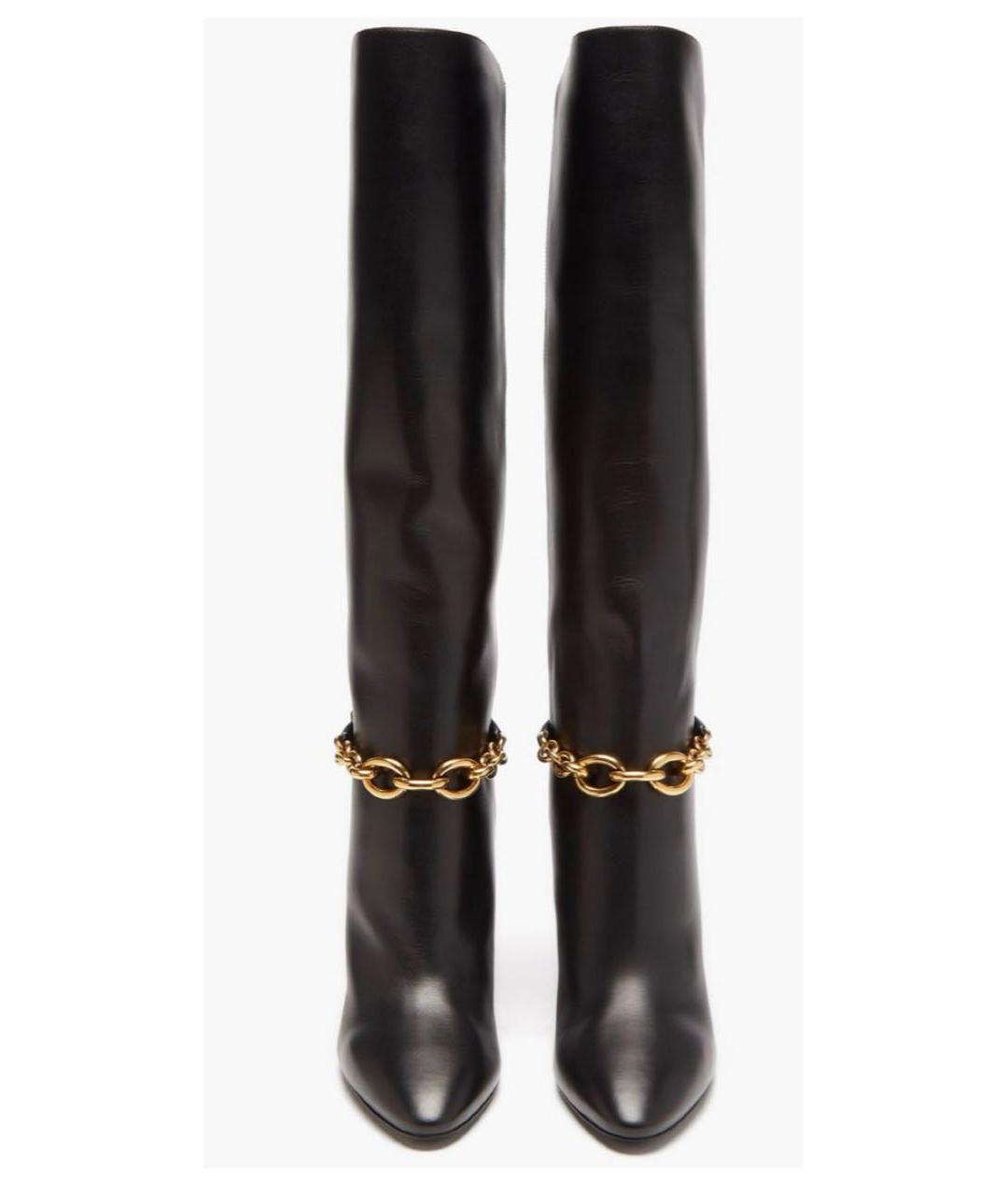 SAINT LAURENT Черные кожаные сапоги, фото 2