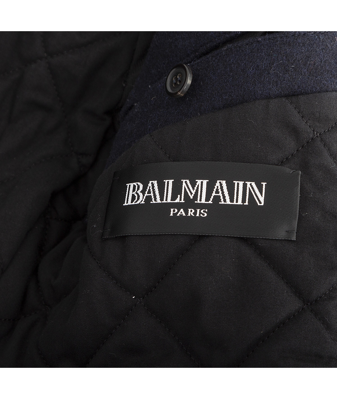 BALMAIN Темно-синее шерстяное пальто, фото 7