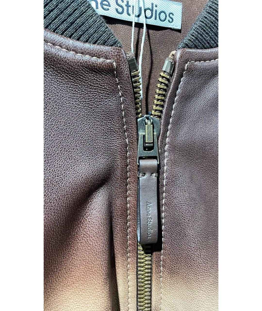 ACNE STUDIOS Коричневая кожаная куртка, фото 4