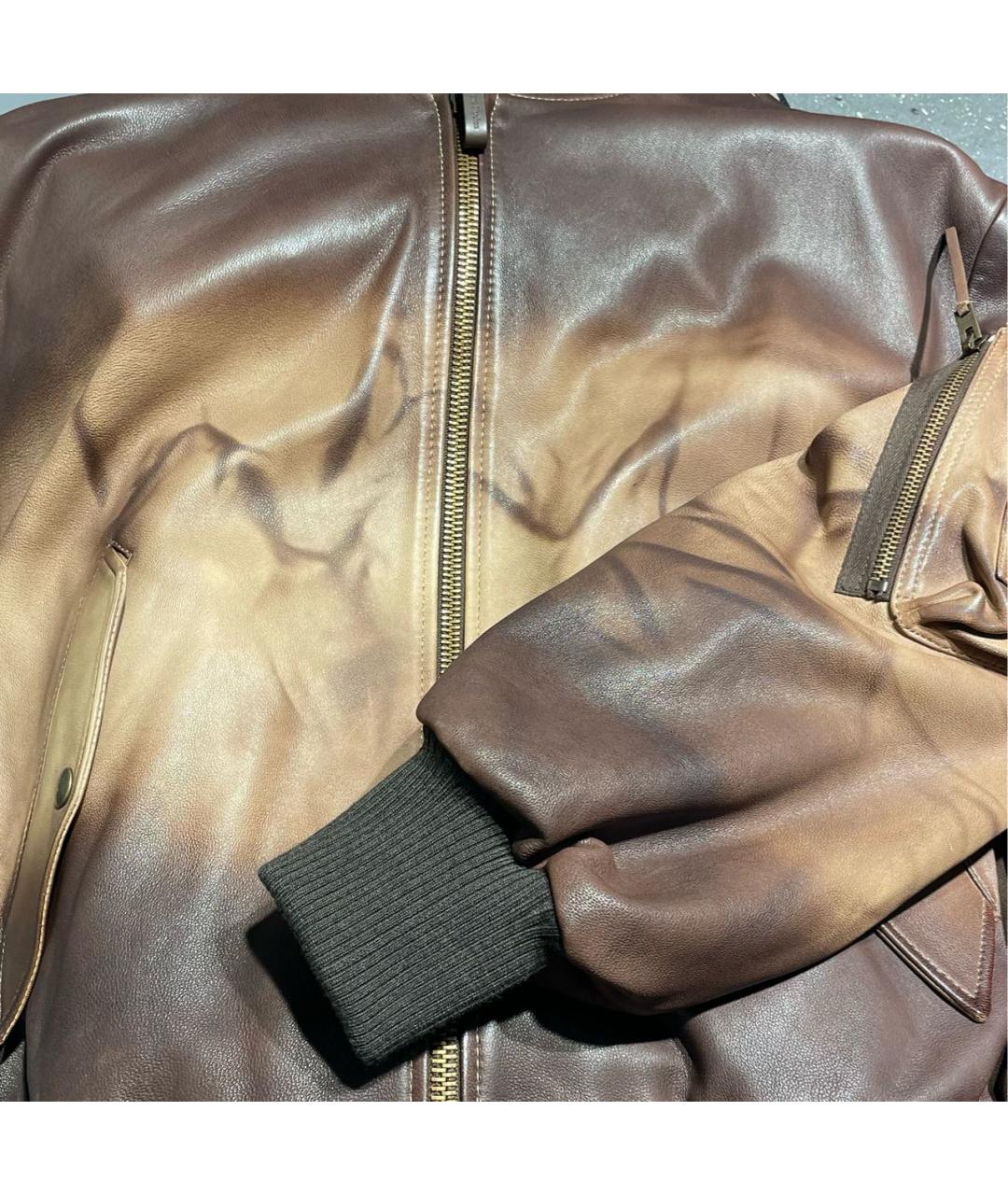 ACNE STUDIOS Коричневая кожаная куртка, фото 6
