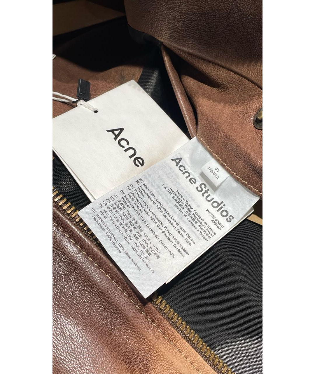 ACNE STUDIOS Коричневая кожаная куртка, фото 3