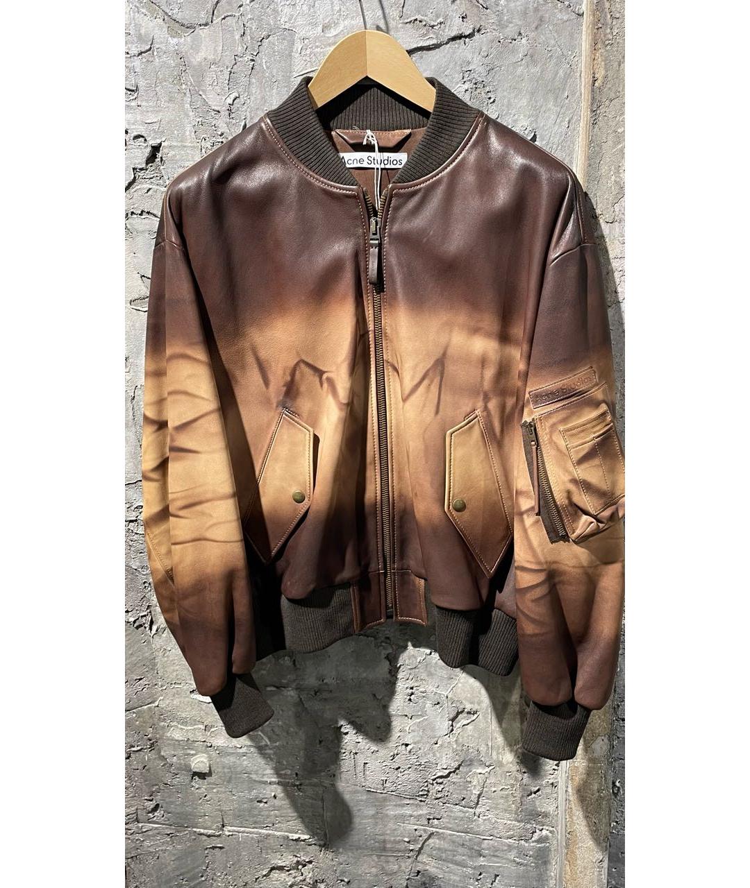 ACNE STUDIOS Коричневая кожаная куртка, фото 7