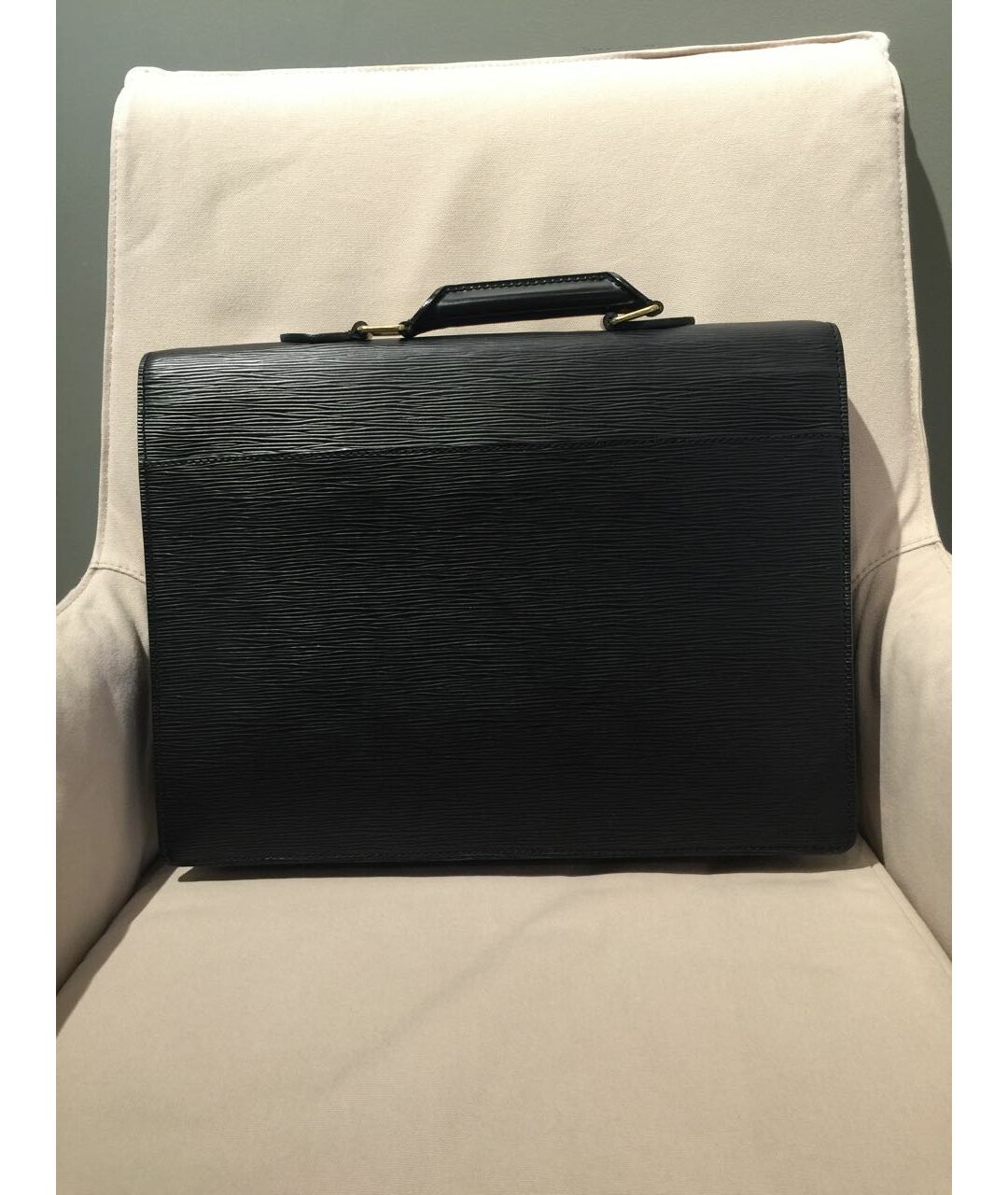 LOUIS VUITTON PRE-OWNED Черный кожаный портфель, фото 3