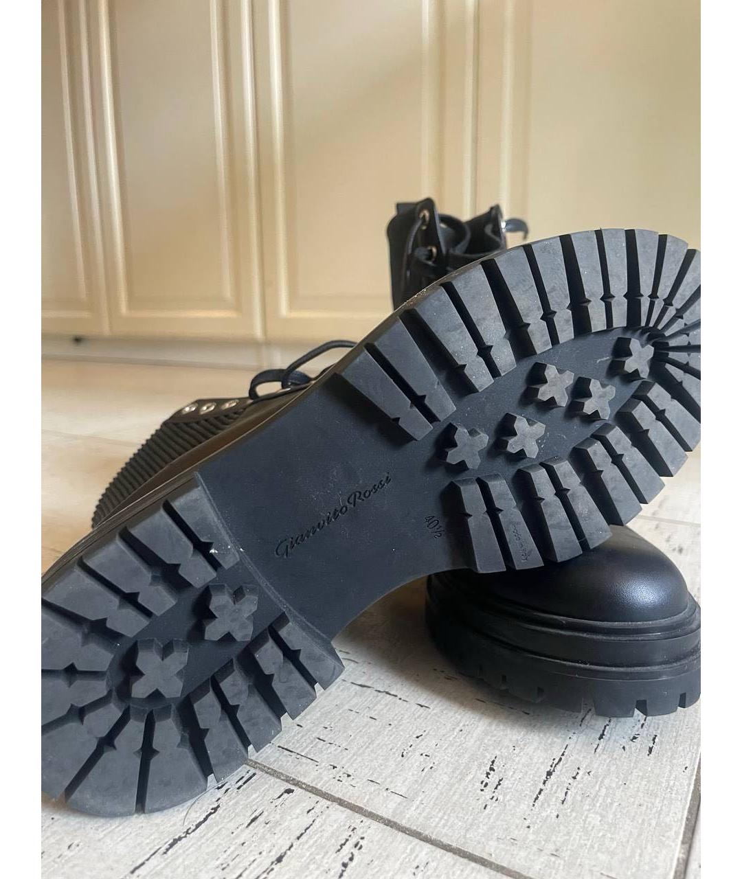 GIANVITO ROSSI Черные кожаные ботинки, фото 3