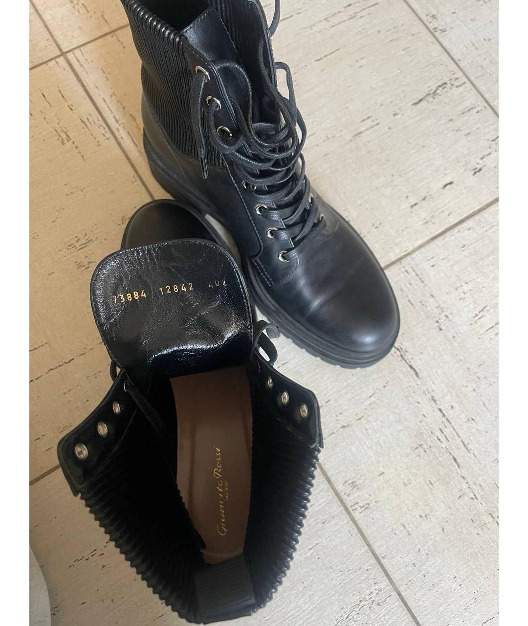 GIANVITO ROSSI Черные кожаные ботинки, фото 5