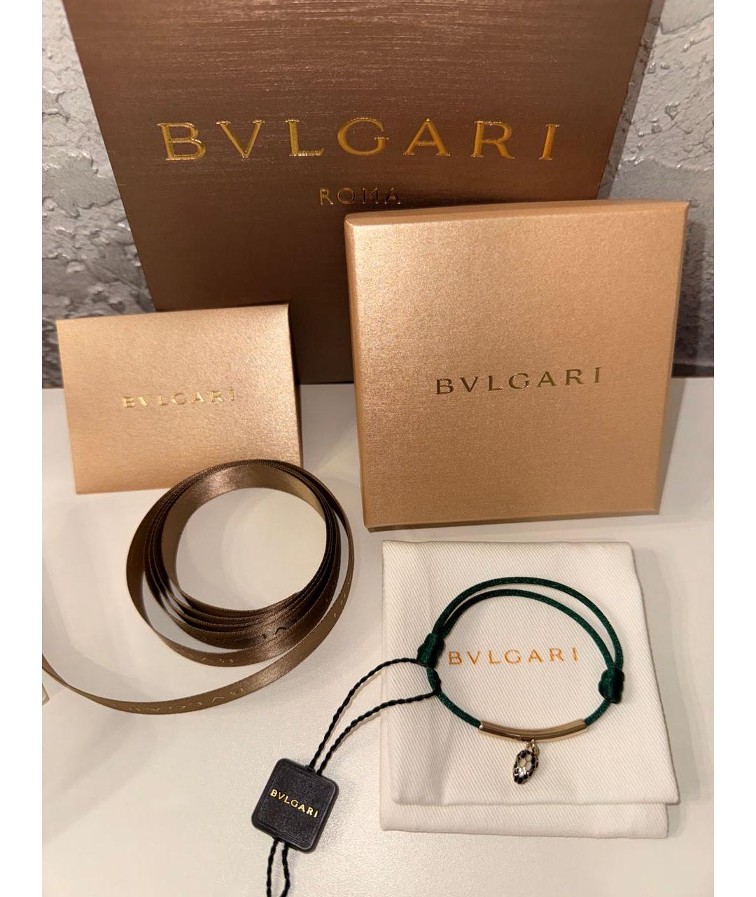 BVLGARI Зеленый латунный браслет, фото 5