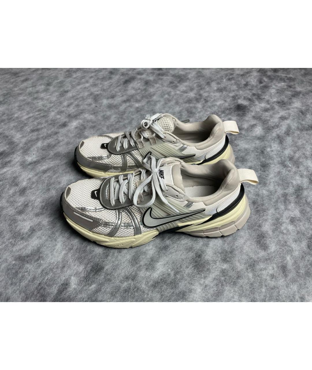 NIKE Белые текстильные низкие кроссовки / кеды, фото 6