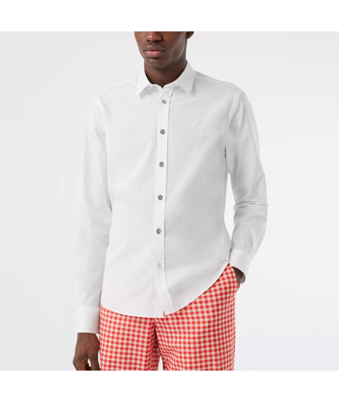 BURBERRY Белая хлопковая классическая рубашка, фото 2