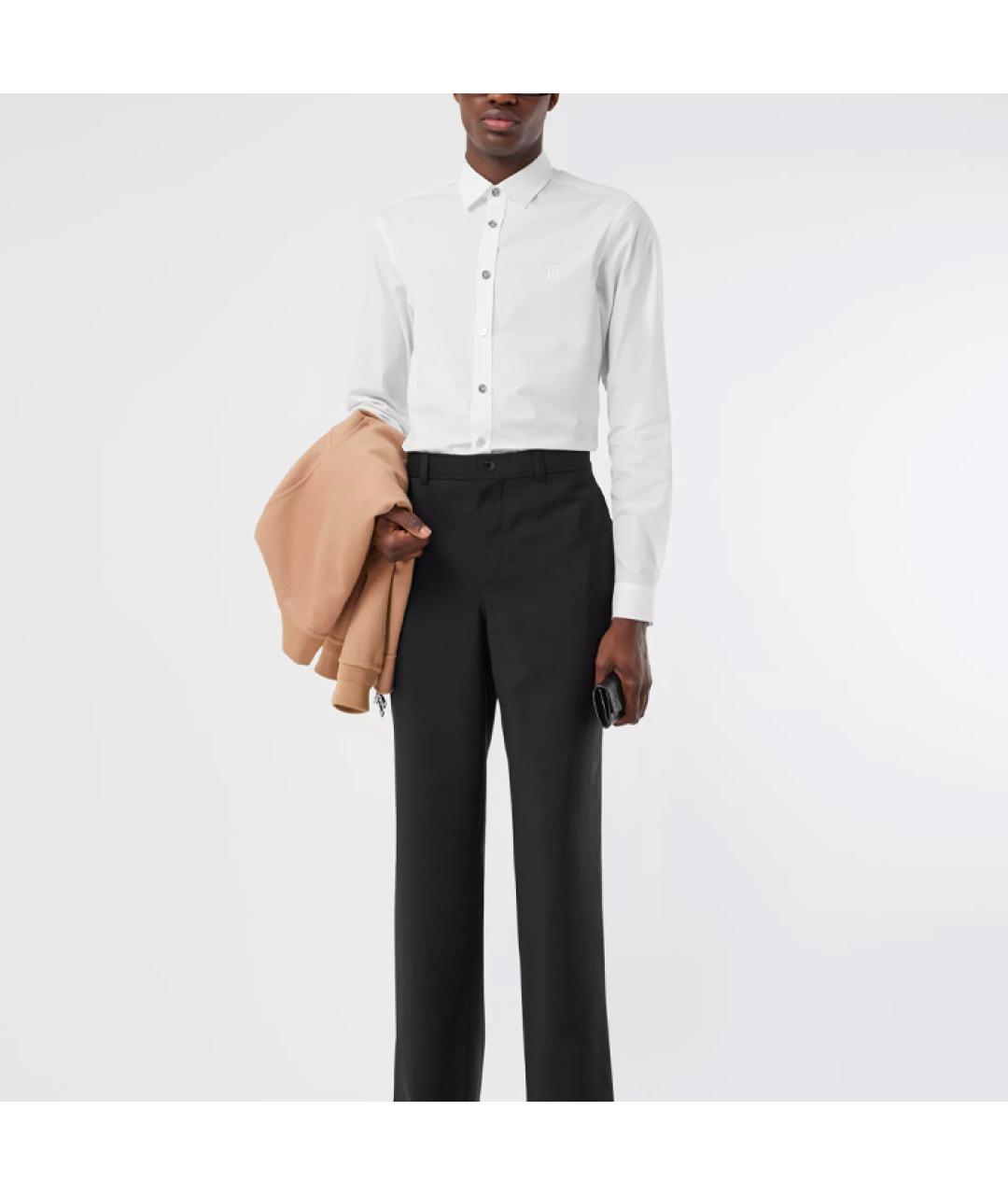 BURBERRY Белая хлопковая классическая рубашка, фото 4