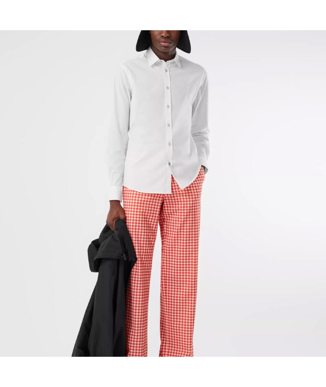 BURBERRY Белая хлопковая классическая рубашка, фото 5