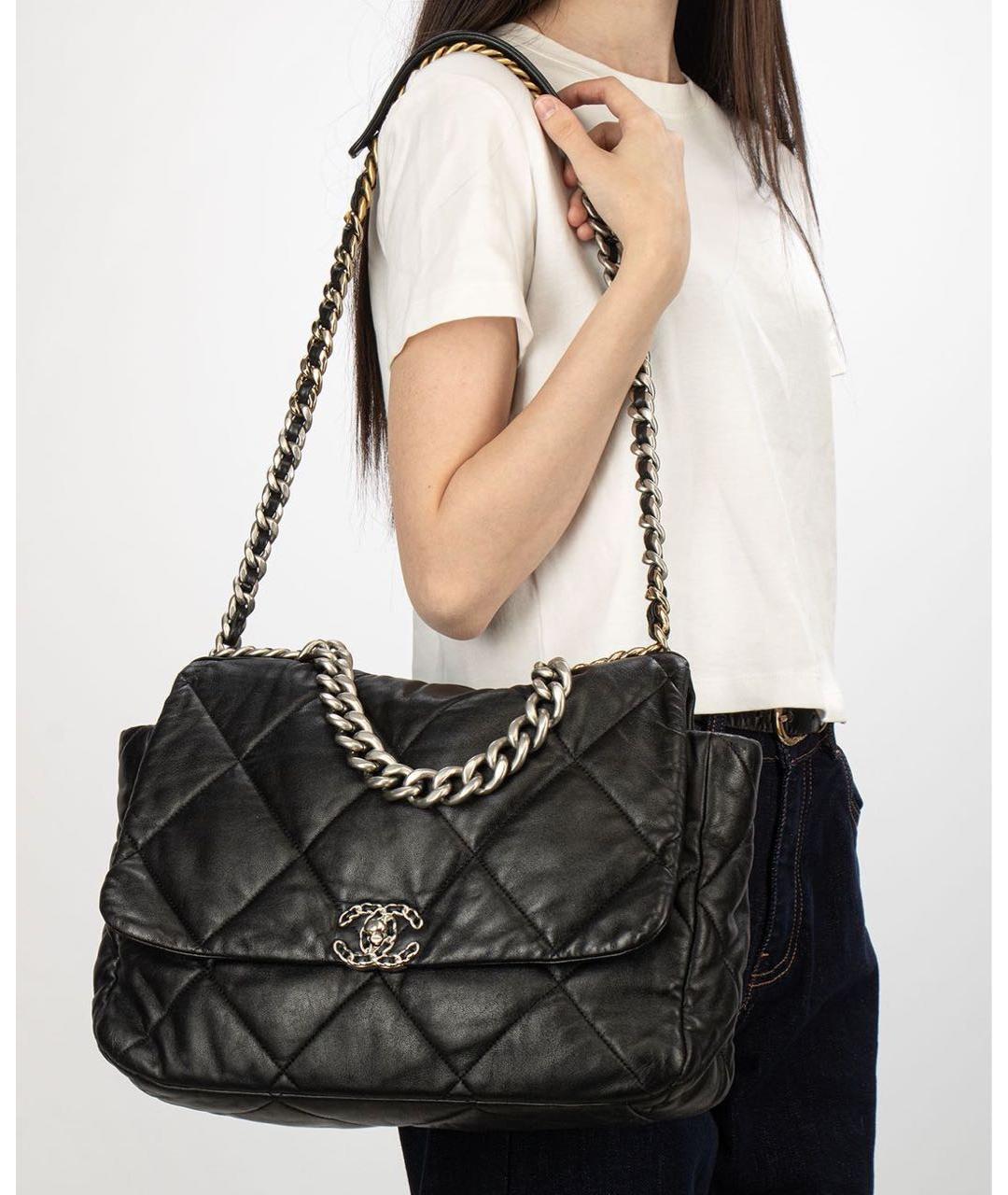 CHANEL Черная кожаная сумка через плечо, фото 7