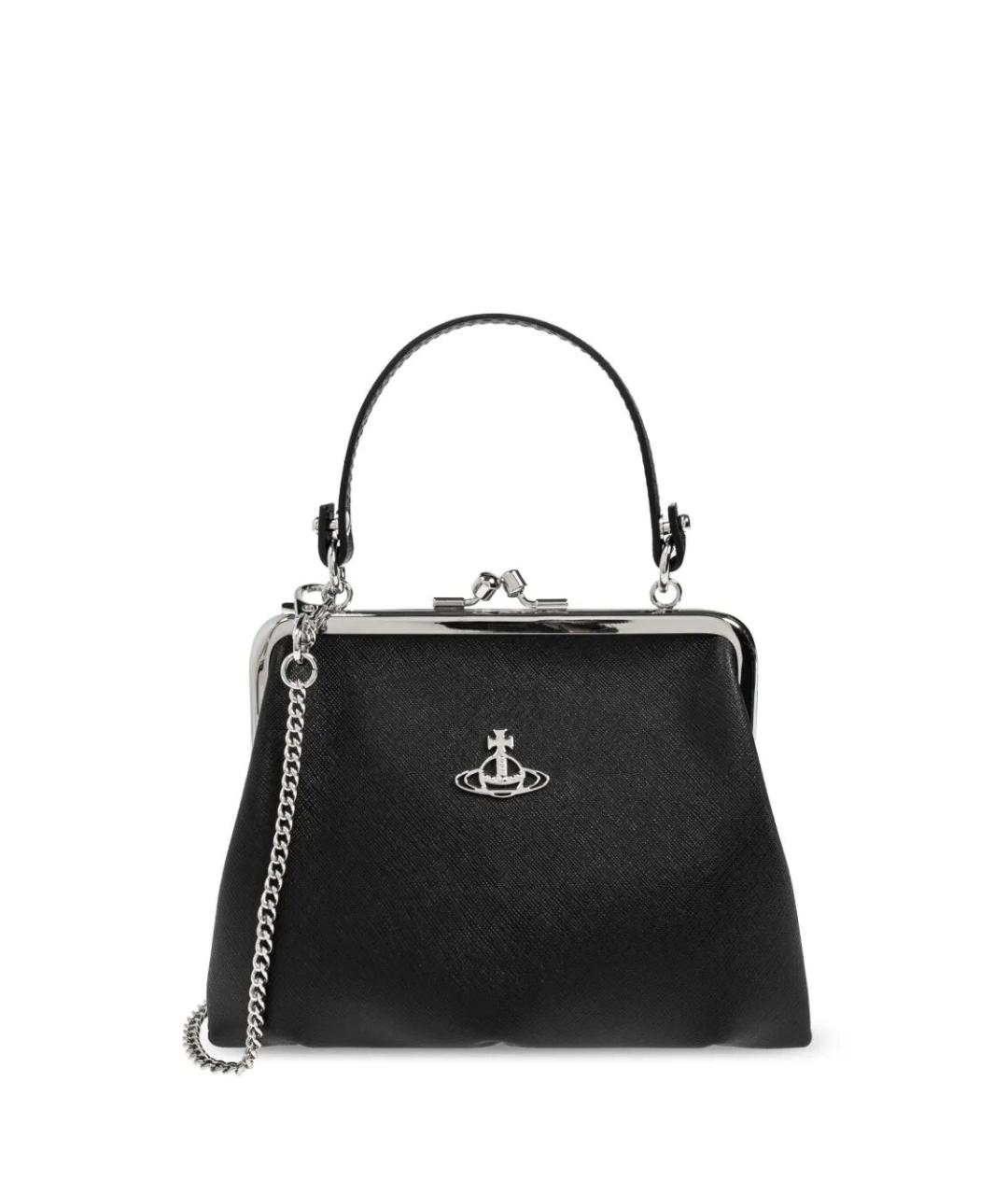 VIVIENNE WESTWOOD Черная сумка с короткими ручками из искусственной кожи, фото 1
