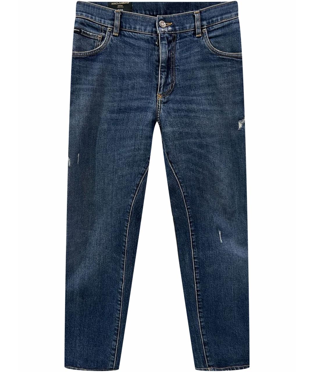 DOLCE&GABBANA Синие хлопковые джинсы скинни, фото 1