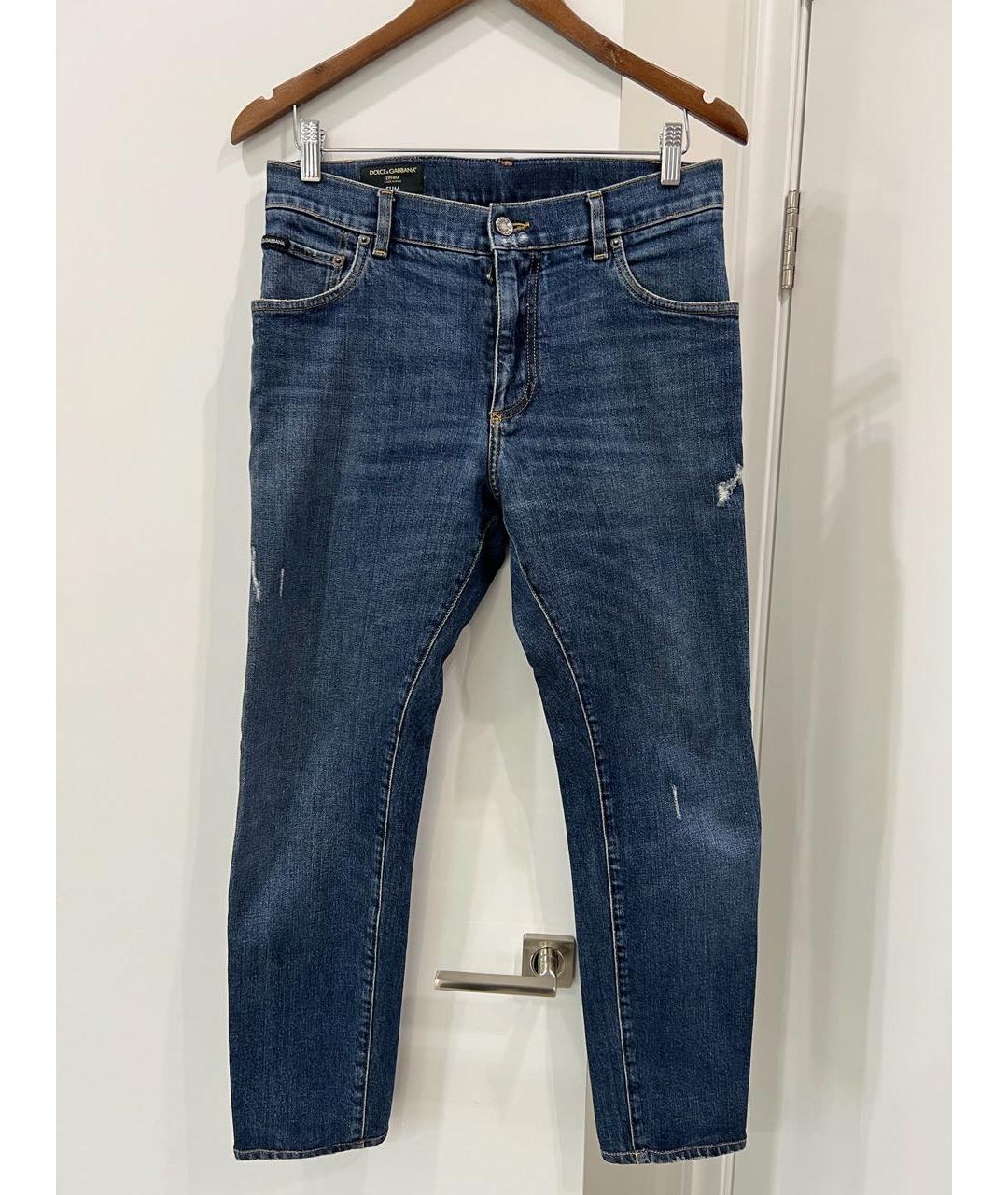 DOLCE&GABBANA Синие хлопковые джинсы скинни, фото 3