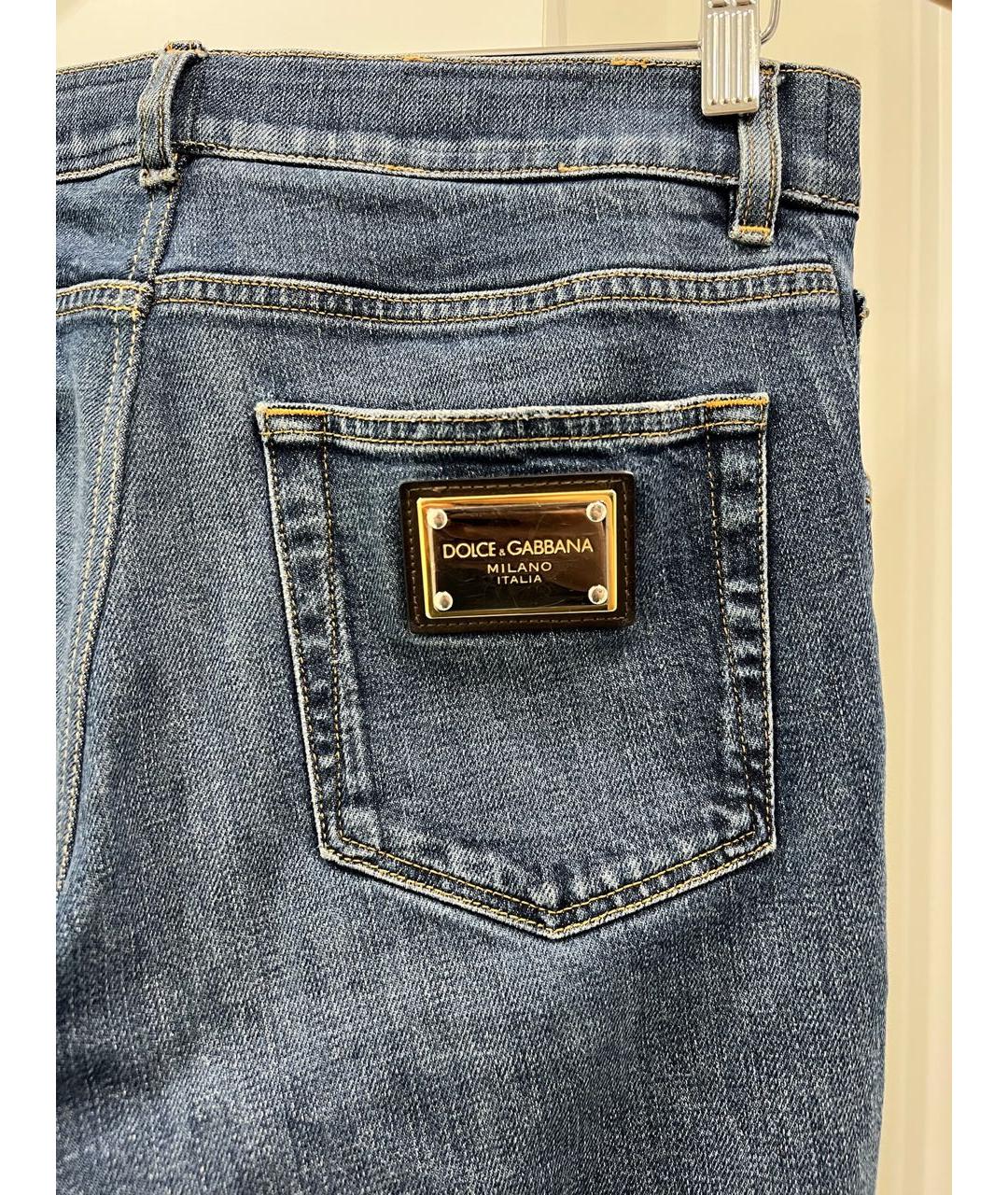 DOLCE&GABBANA Синие хлопковые джинсы скинни, фото 2