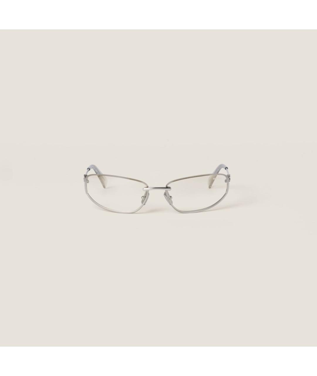MIU MIU Серебряные металлические солнцезащитные очки, фото 5
