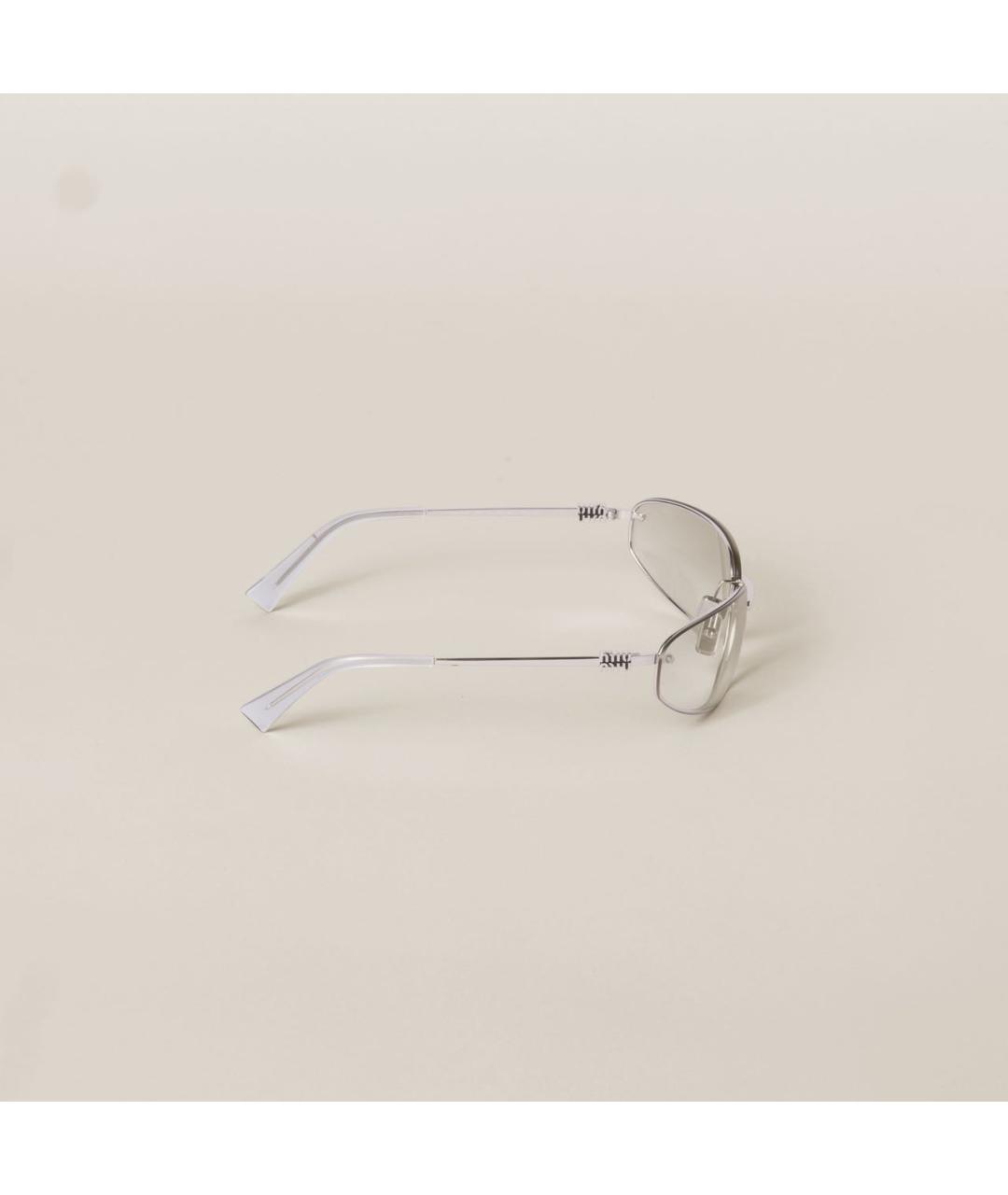 MIU MIU Серебряные металлические солнцезащитные очки, фото 6