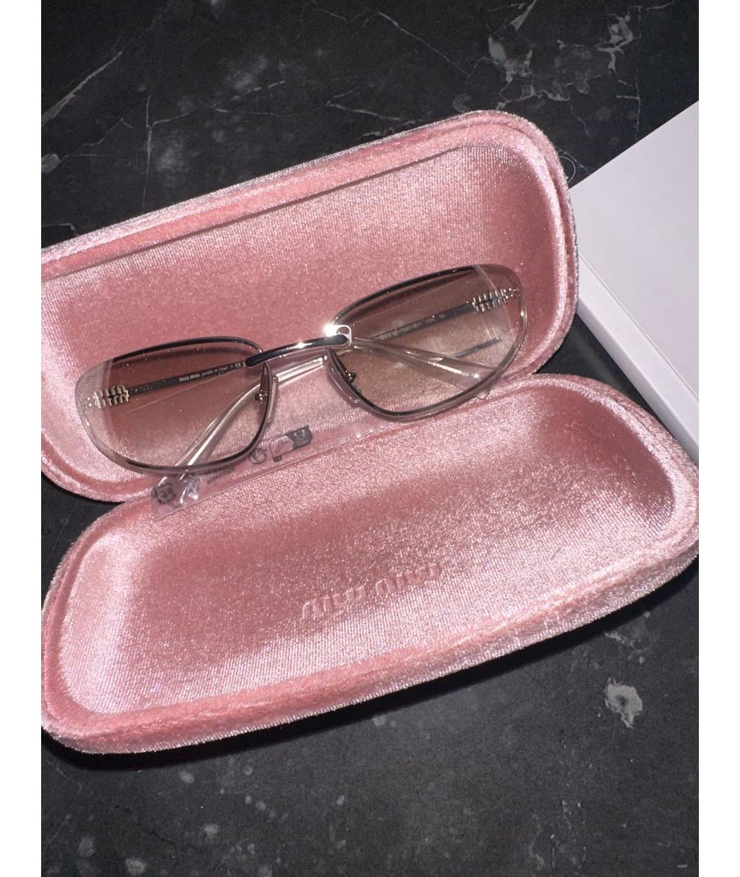 MIU MIU Серебряные металлические солнцезащитные очки, фото 7