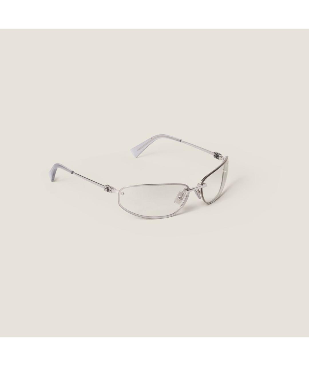 MIU MIU Серебряные металлические солнцезащитные очки, фото 8