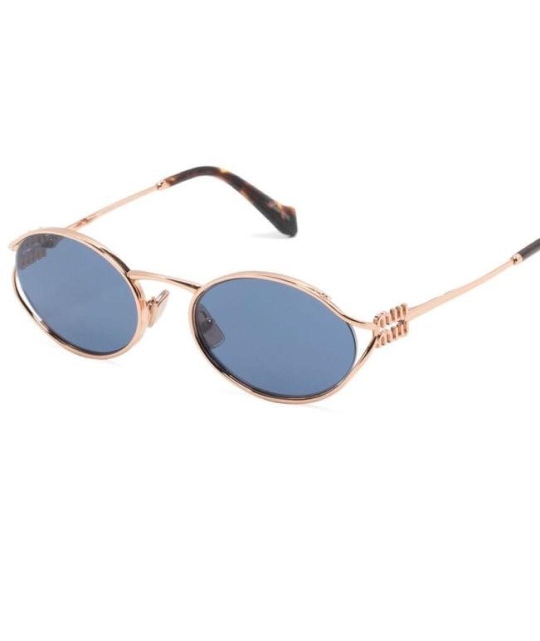 MIU MIU Синие металлические солнцезащитные очки, фото 3
