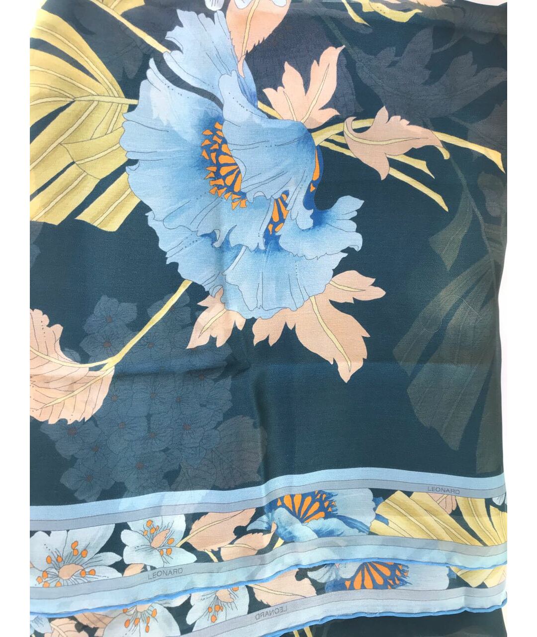 LEONARD Темно-синий шелковый шарф, фото 2