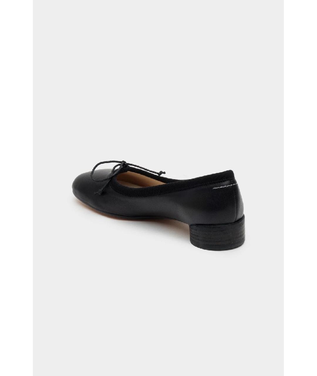 MM6 MAISON MARGIELA Черные кожаные балетки, фото 3