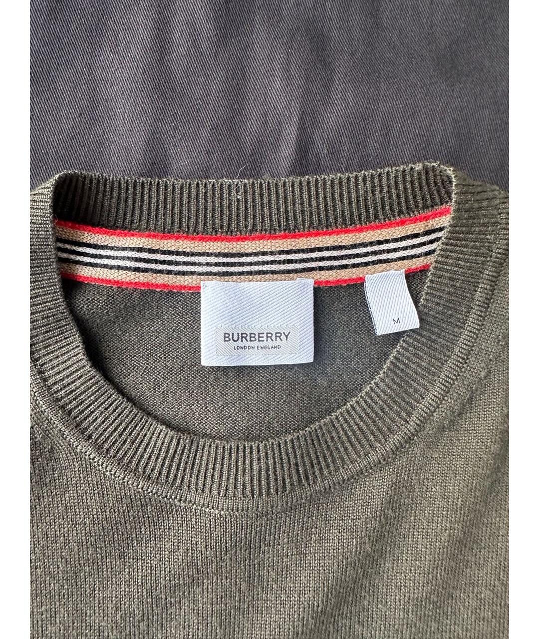 BURBERRY Хаки шерстяной джемпер / свитер, фото 6