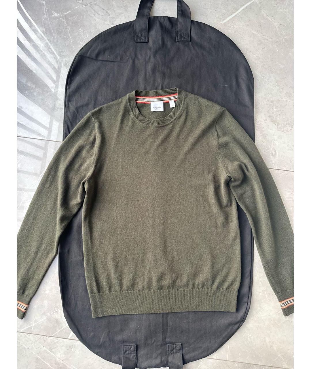BURBERRY Хаки шерстяной джемпер / свитер, фото 2