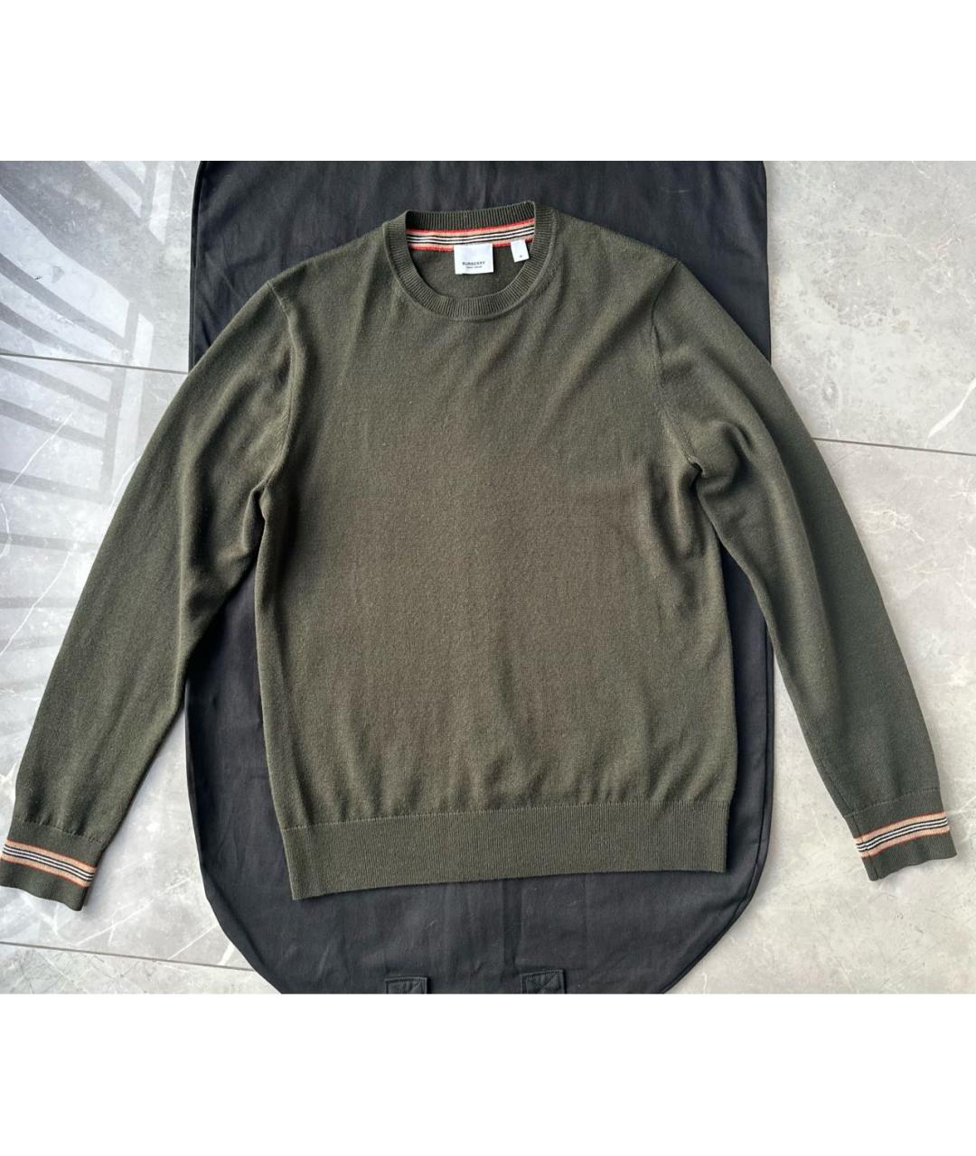 BURBERRY Хаки шерстяной джемпер / свитер, фото 7