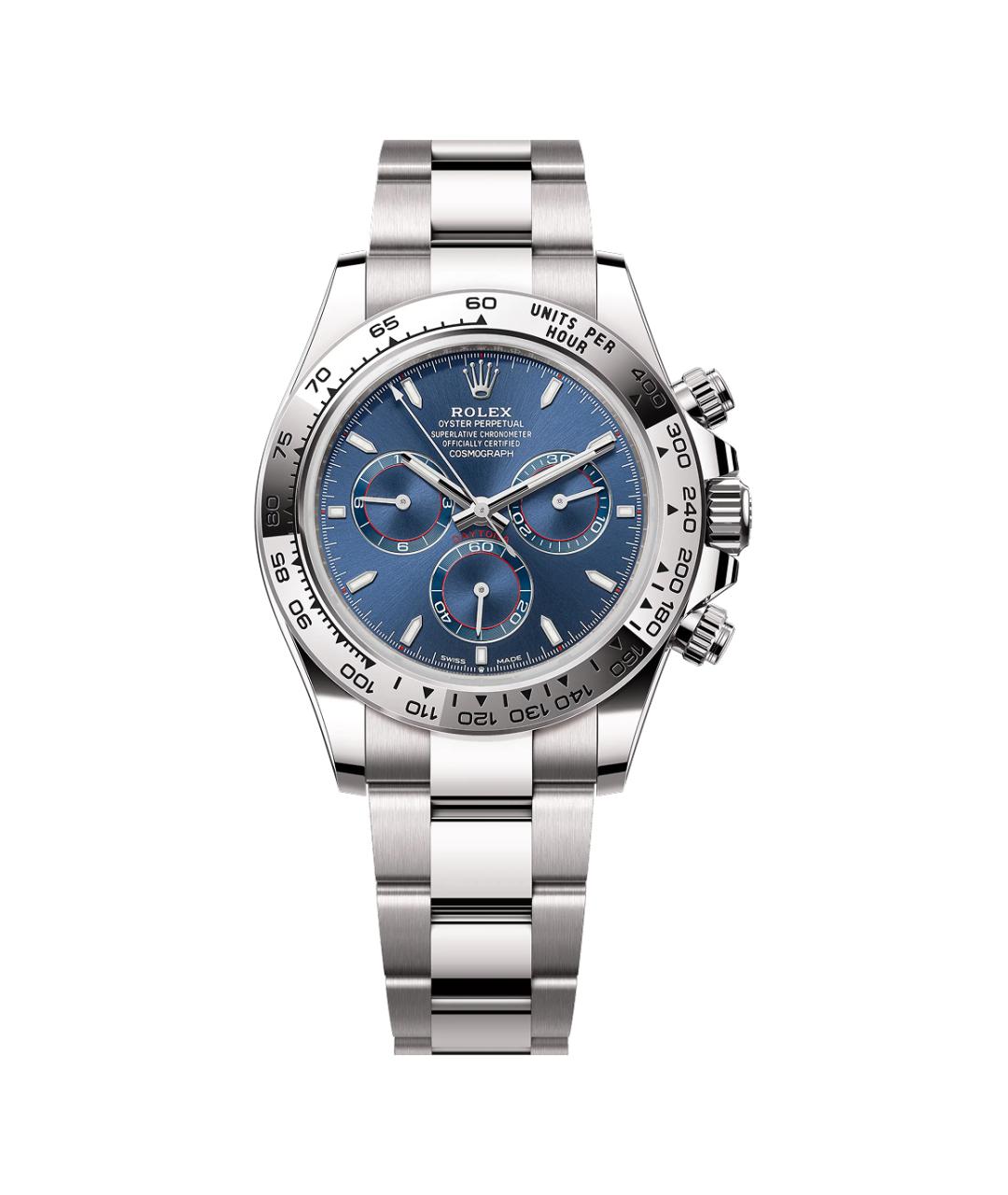ROLEX Синие часы из белого золота, фото 1