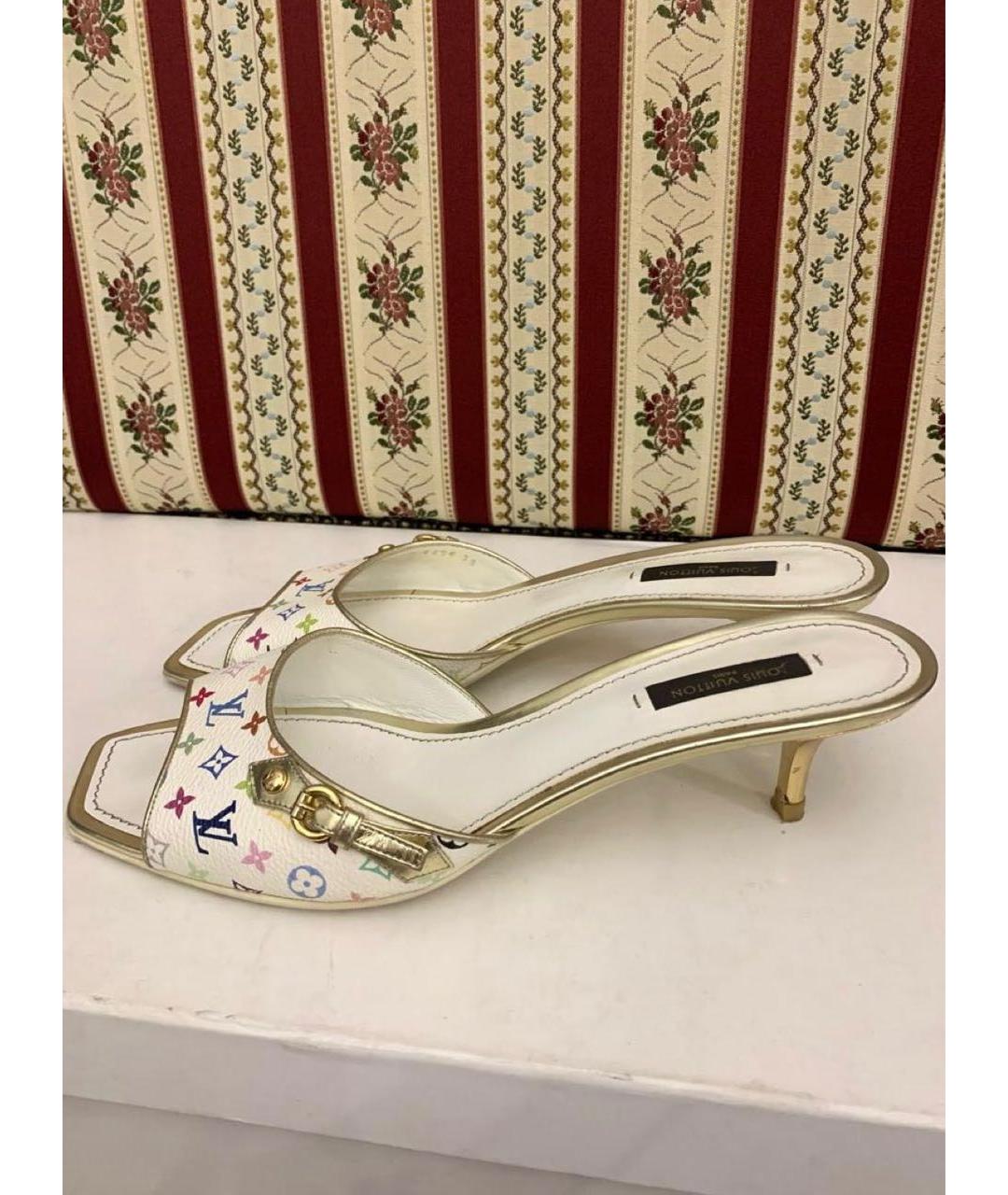 LOUIS VUITTON Белые мюли, фото 5