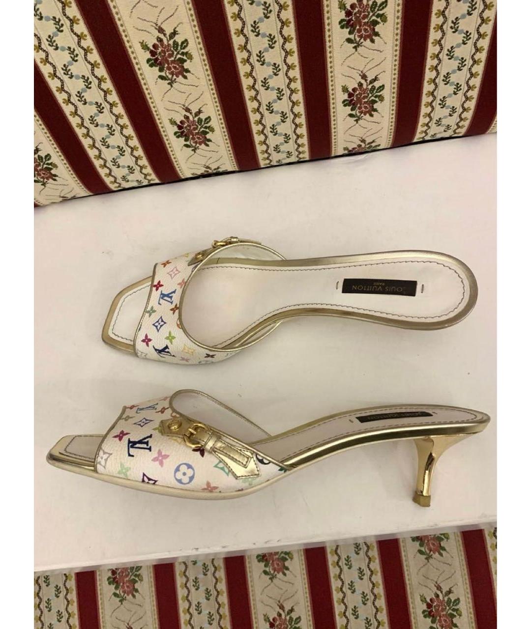 LOUIS VUITTON Белые мюли, фото 6