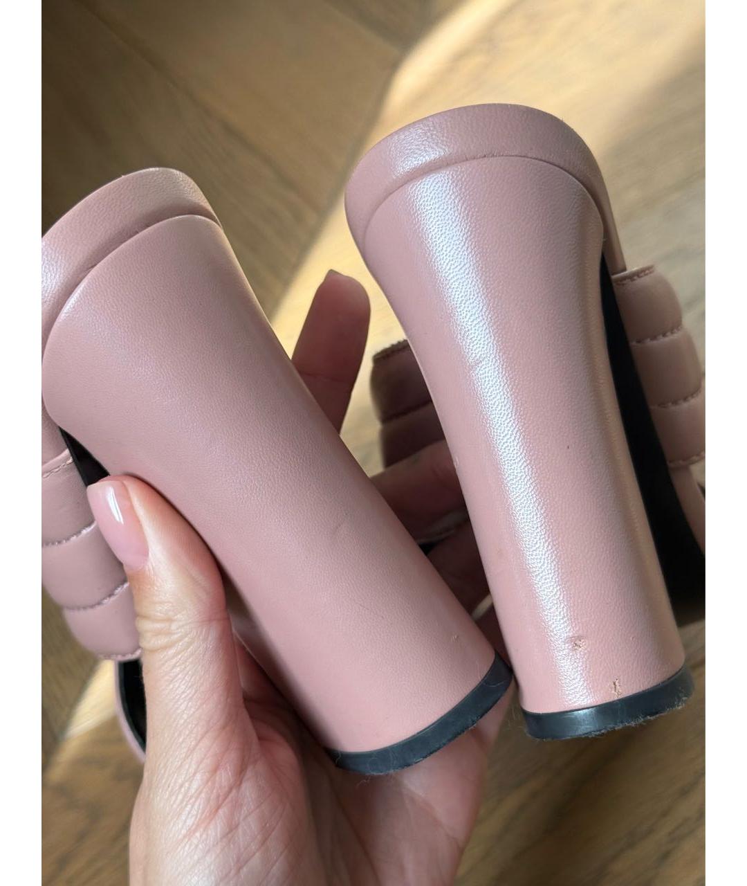 GUCCI Розовые кожаные мюли, фото 5
