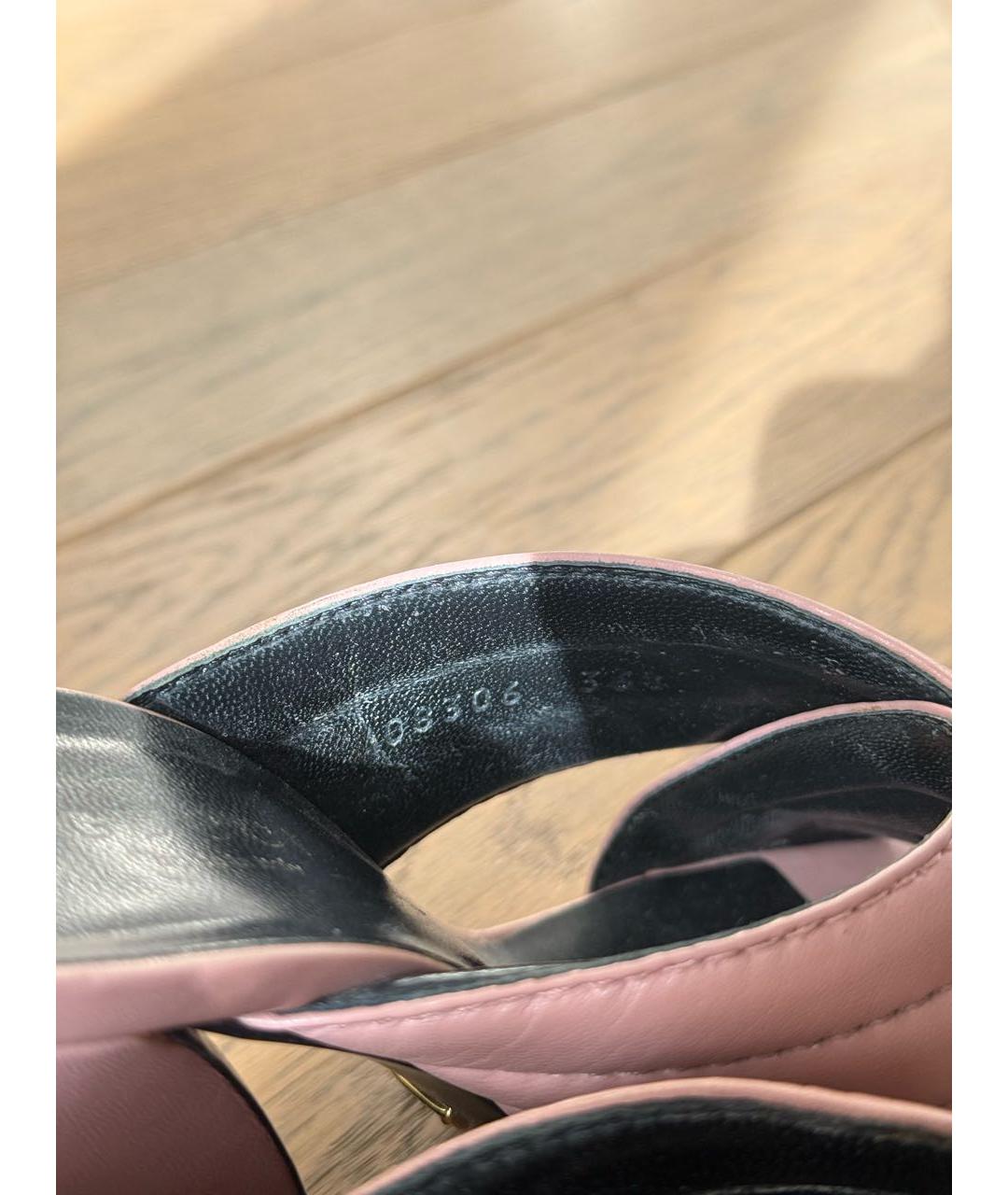 GUCCI Розовые кожаные мюли, фото 7