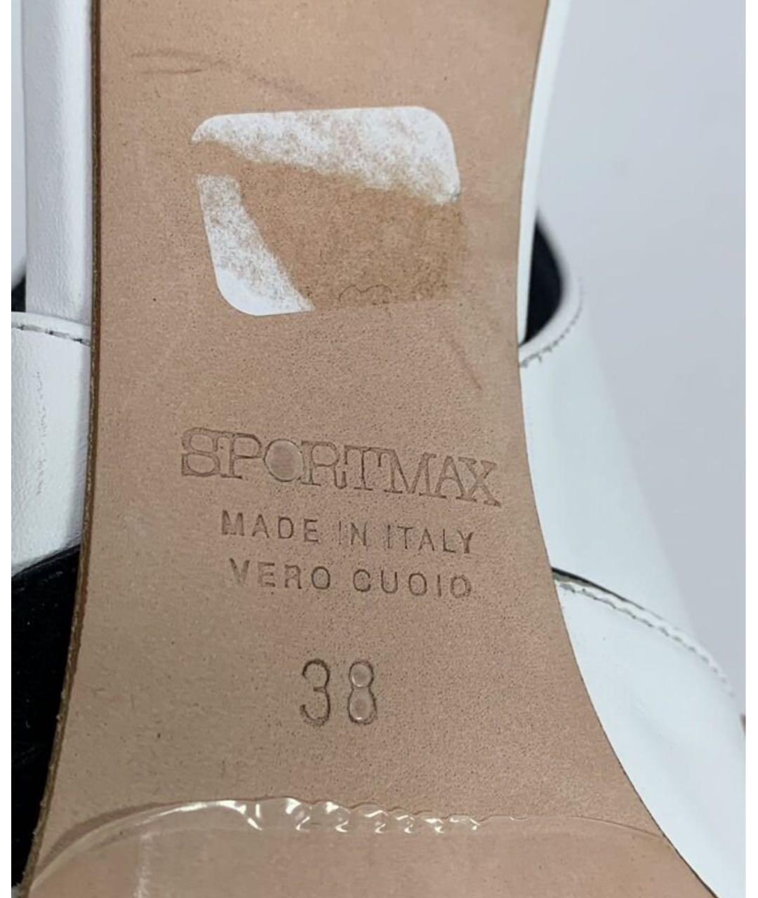 SPORTMAX Белые кожаные туфли, фото 8