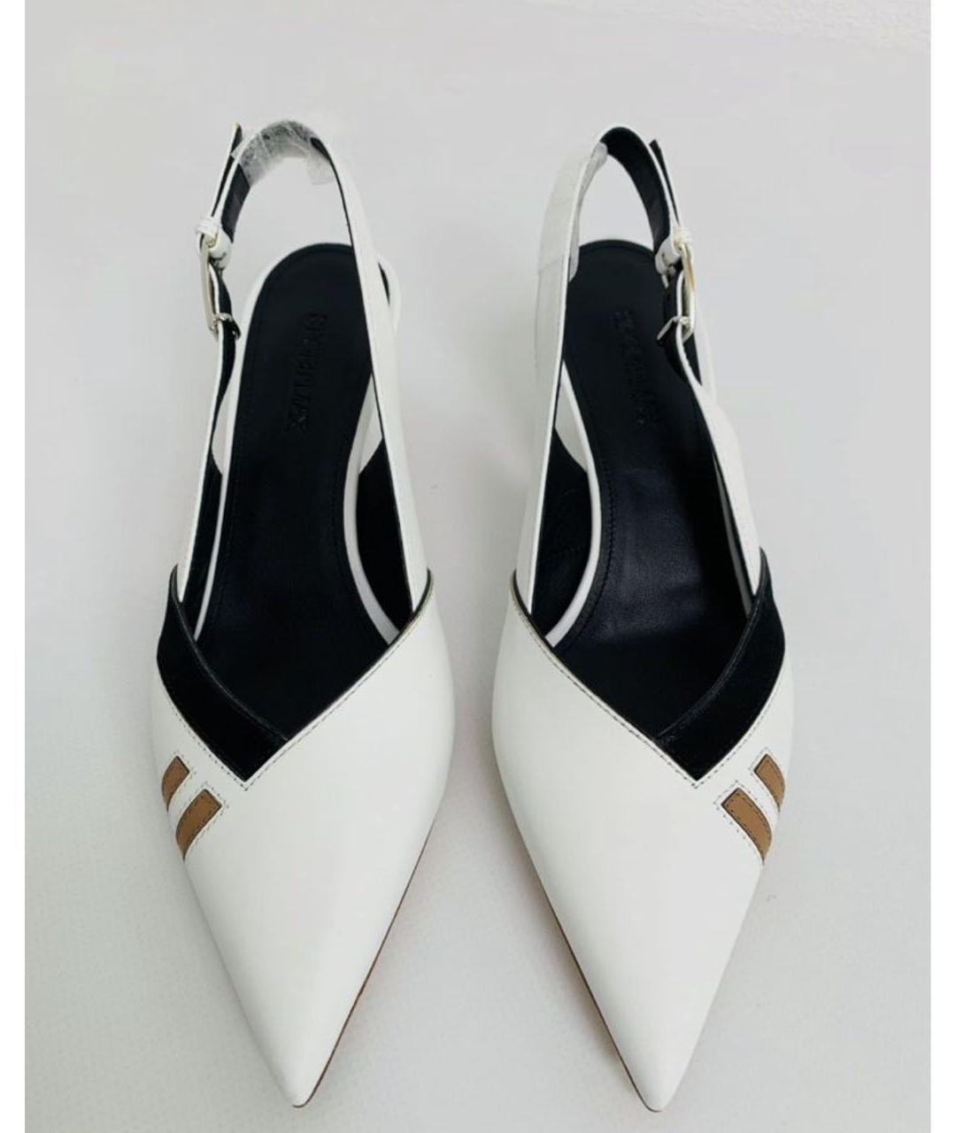 SPORTMAX Белые кожаные туфли, фото 3