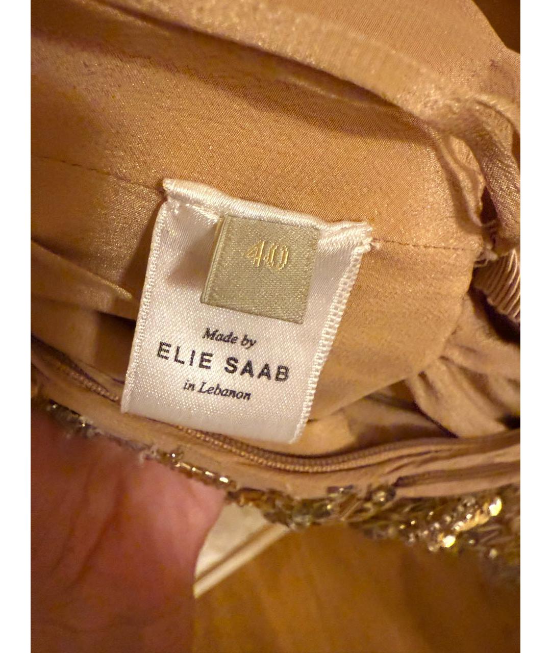 ELIE SAAB Бежевое сетчатое вечернее платье, фото 3