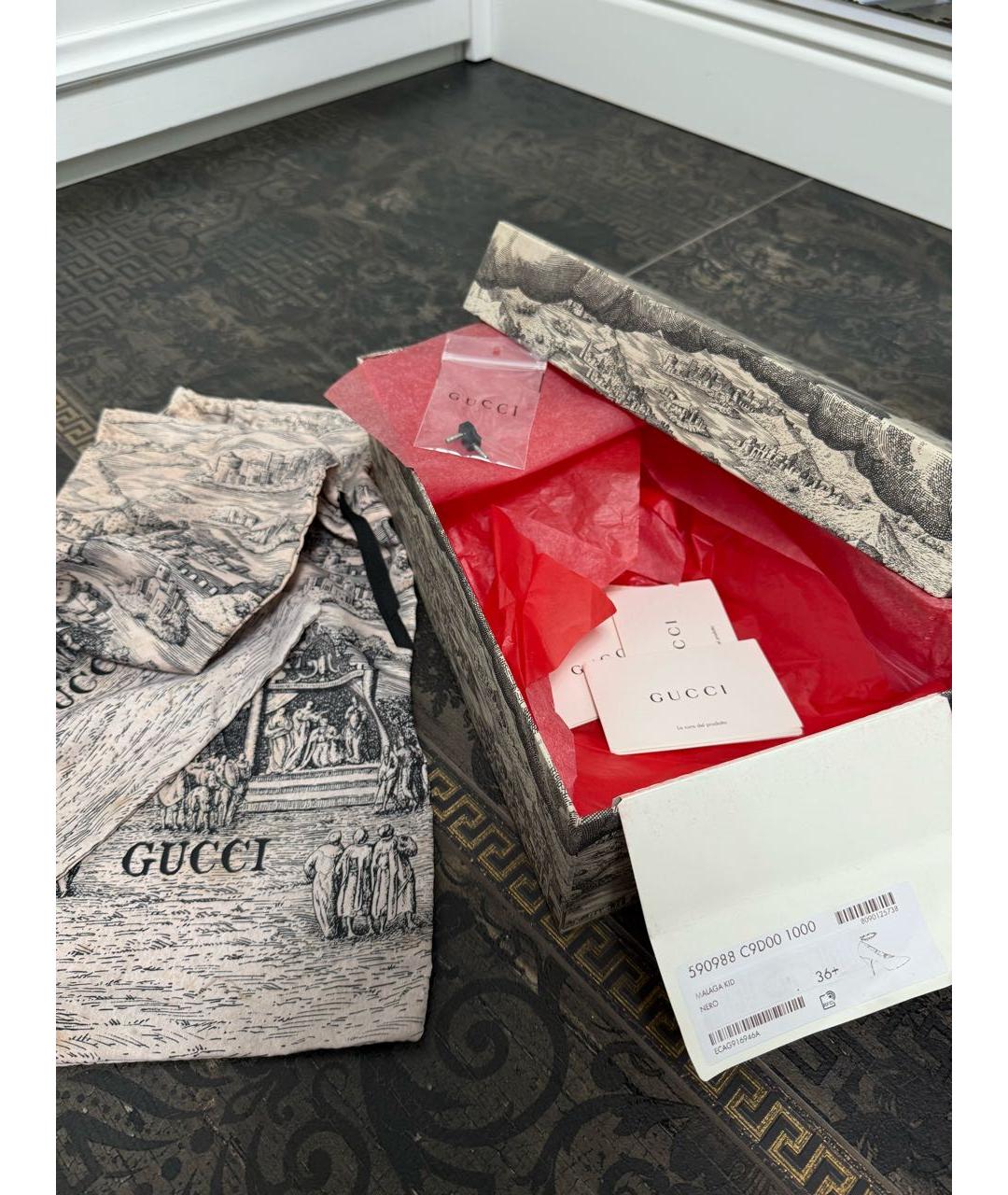 GUCCI Черные кожаные туфли, фото 7