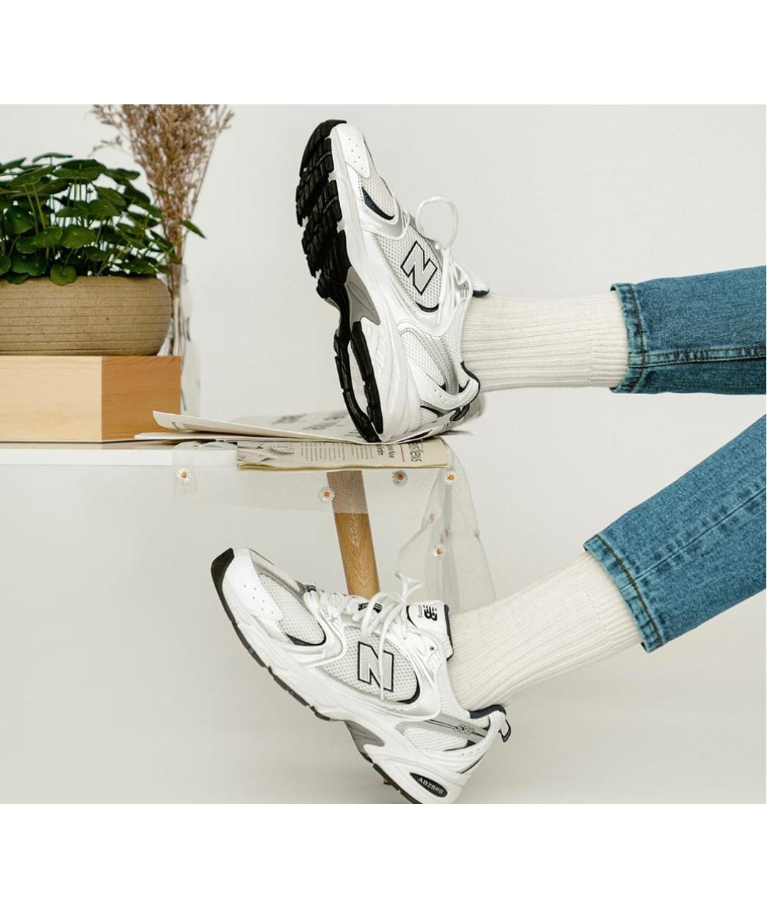NEW BALANCE Белые текстильные высокие кроссовки / кеды, фото 6