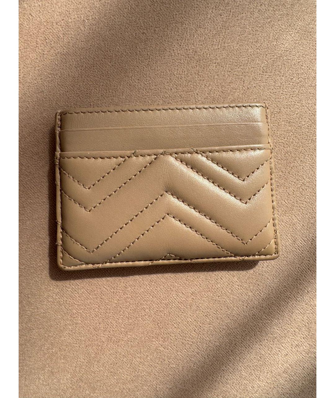 GUCCI Бежевый кожаный кардхолдер, фото 2