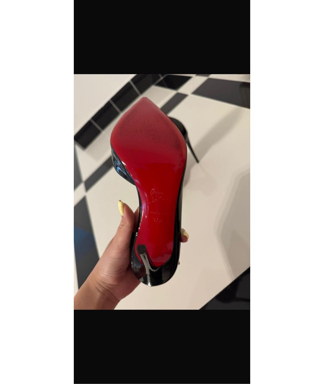 CHRISTIAN LOUBOUTIN Черные туфли из лакированной кожи, фото 2